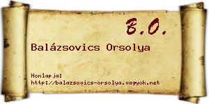 Balázsovics Orsolya névjegykártya